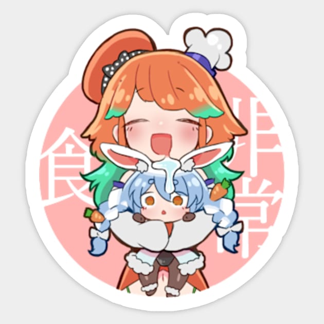 Takanashi Kiara Hugging Pekora Rabbit! Sticker by SaucyBandit